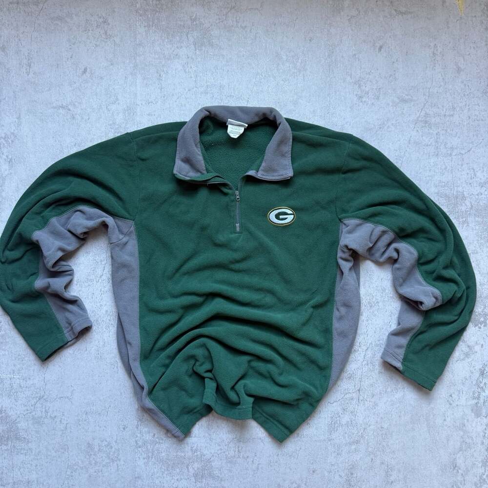 Y2K Green Bay Packers Quarter Zip Size L